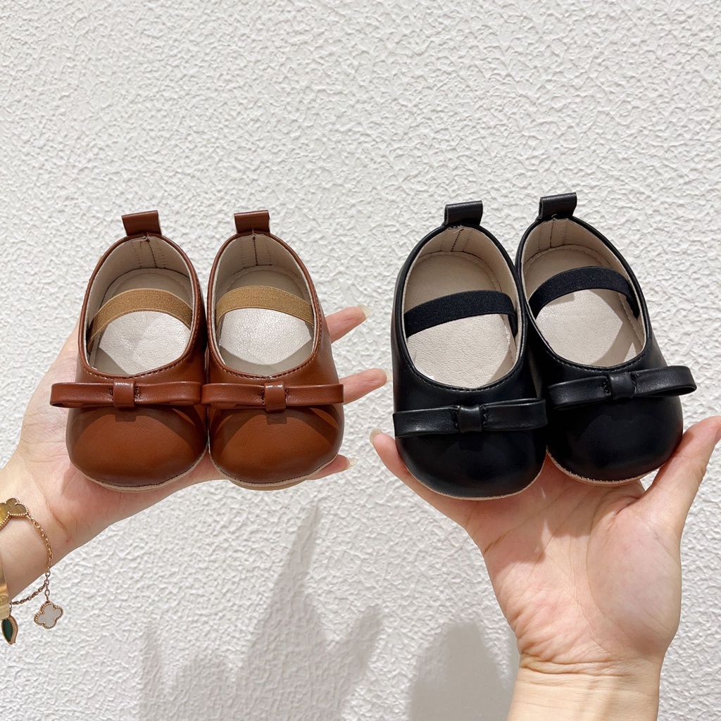 Autumn baby girl phong cách hàn quốc giày da nhỏ girl princess retro all-match single shoes anti-slip soft sole toddler shoes