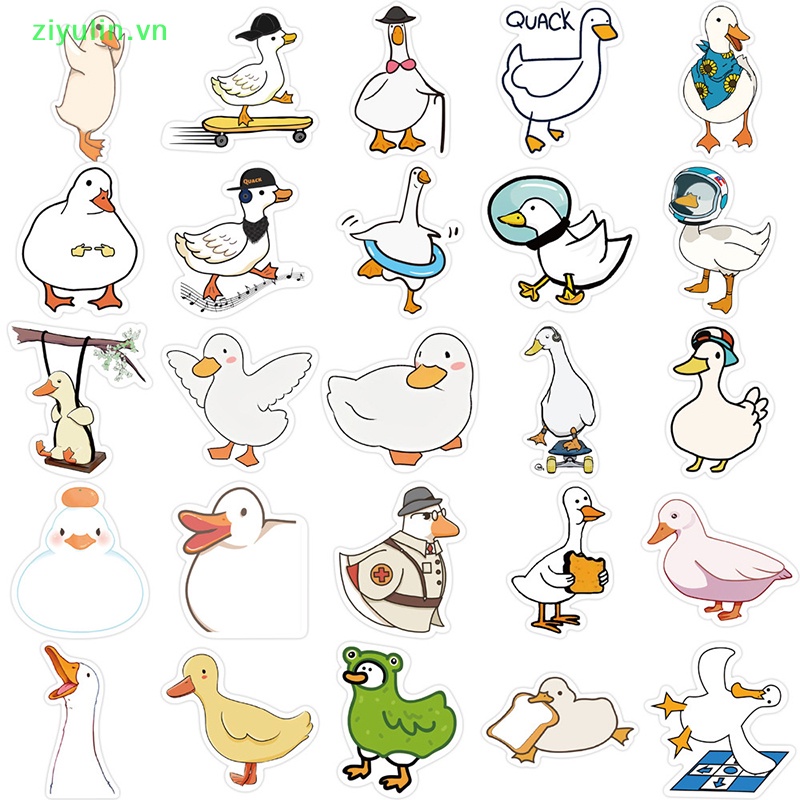 Ziyulin 50 cái phim hoạt hình động vật dễ thương vịt graffiti sticker đồ chơi diy kids scrapbook điện thoại tủ lạnh máy tính xách tay hành lý xe hơi nhãn dán chống thấm vn