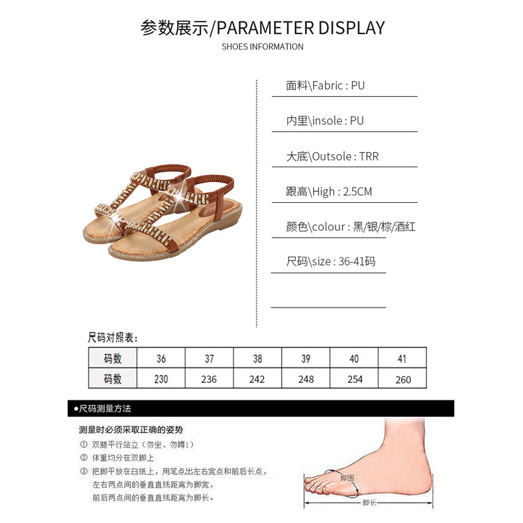 Giày Sandal Đế Bằng Đính Đá Hình Hoa Xinh Xắn Thời Trang Cho Nữ