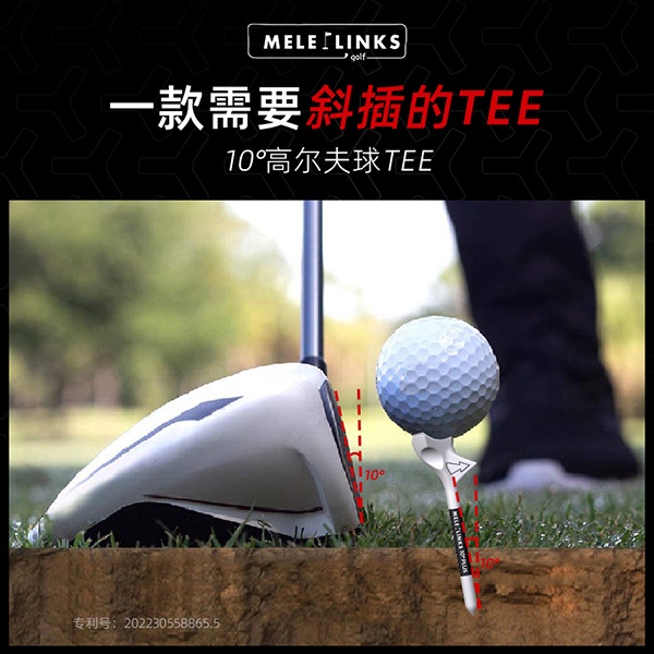 Mele links mới golf tee 10°Hỗ trợ chơi gôn cắm chéo tăng khoảng cách giảm xoay ngược