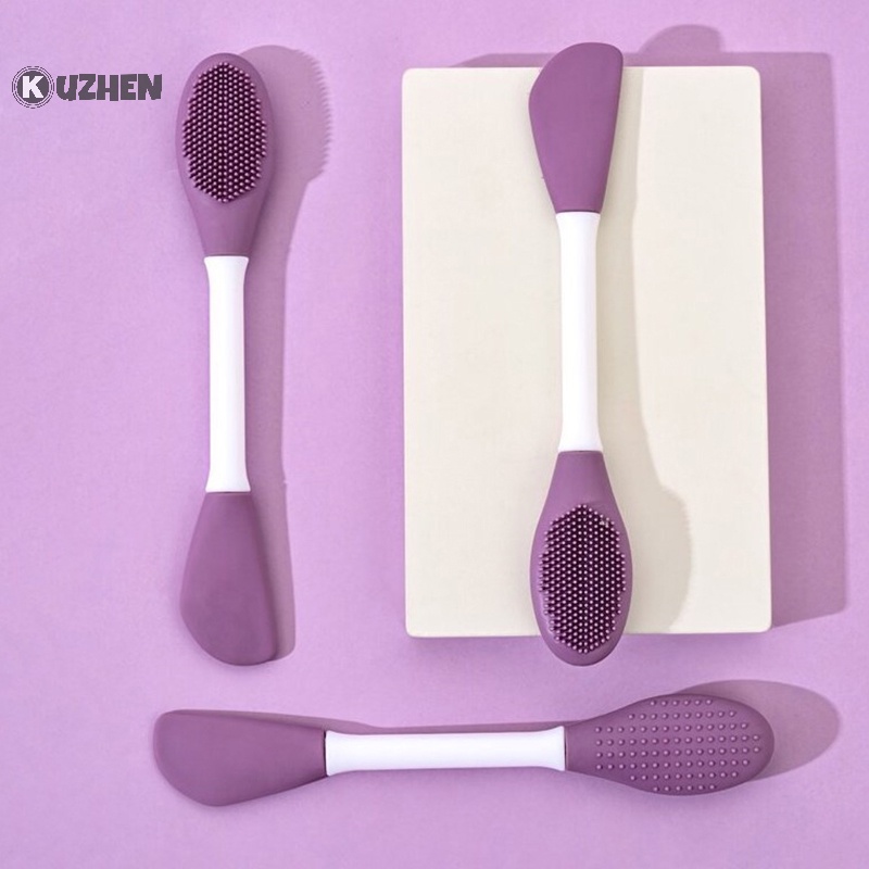 Kuzhen facial mask brush double ended silicone face mask dụng cụ làm mặt nạ đất sét hot