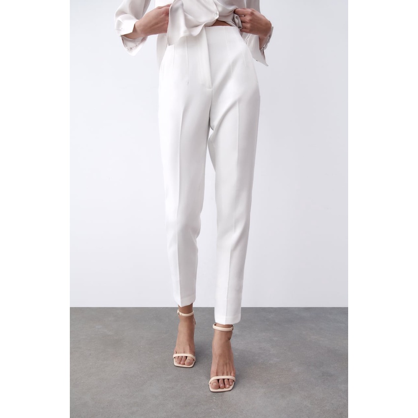 Zara Quần Tây Lưng Cao Màu Trơn Thời Trang Mùa Thu Thanh Lịch Cho Nữ 901432 2162888