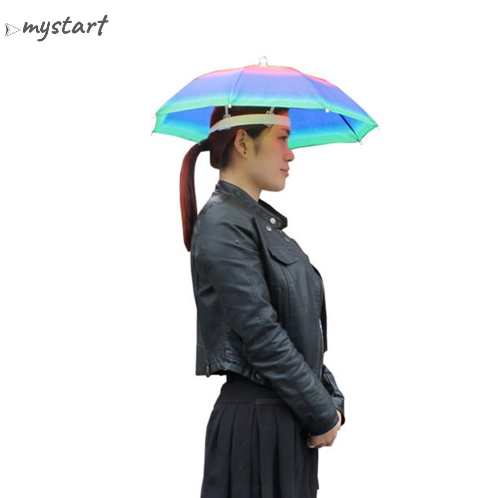 Mũ dù câu cá có thể gập lại ngoài trời mưa che nắng mũ nón chống thấm nước