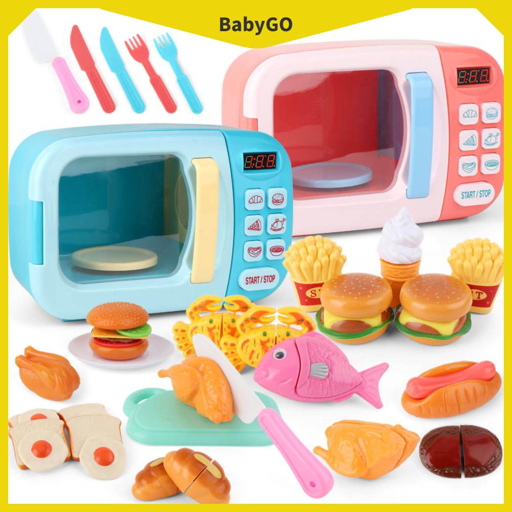● BabyGo Trẻ Em Bộ Đồ Chơi Lò Vi Sóng Điện Âm Nhạc Hay Mô Phỏng Nấu Ăn Hình Cho
