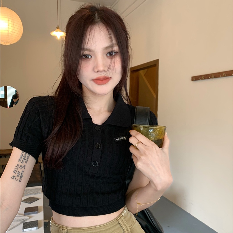 COZOK Áo Thun Dệt Kim Ngắn Tay Cổ Polo Thời Trang