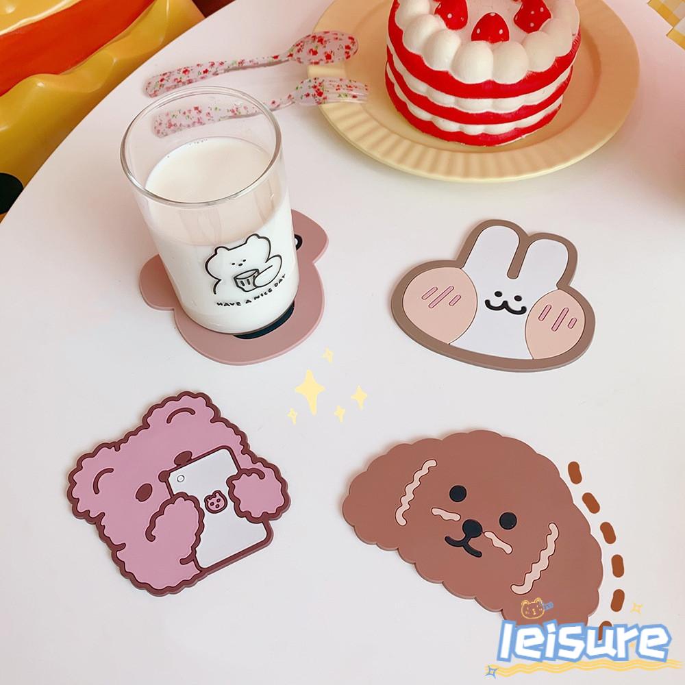 Tấm Lót Cốc Trà Sữa Cà Phê Cách Nhiệt In Họa Tiết Thú Hoạt Hình Dễ Thương Tiện Dụng Cho Gia Đình / Văn Phòng