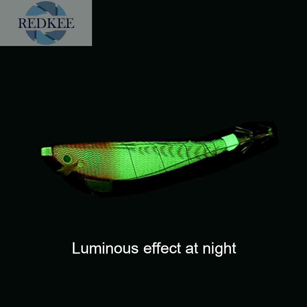 Mồi Câu Cá Giả Hình Tôm Bằng Gỗ Phát Quang Kích Thước 100mm 12g