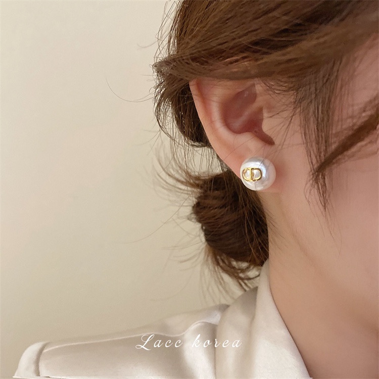 Bông Tai Mạ Bạc 925 Hình Chữ Đính Kim Cương Lấp Lánh Sang Trọng