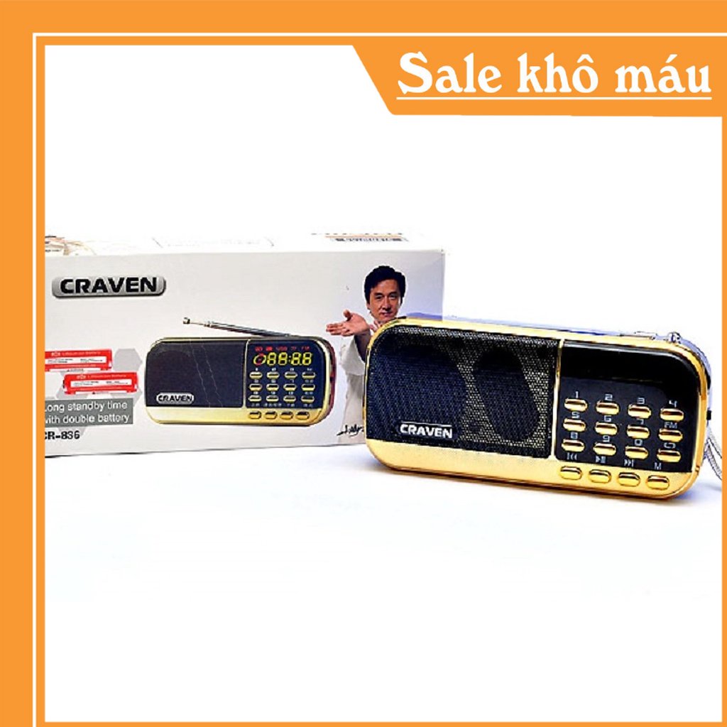 Loa Nghe Nhạc Usb, Thẻ Nhớ, FM Craven Cr-836S Có Đèn Led Và Jack Cắm Tai Nghe Tiện Lợi - Hàng Nhập Khẩu (((oooo)))