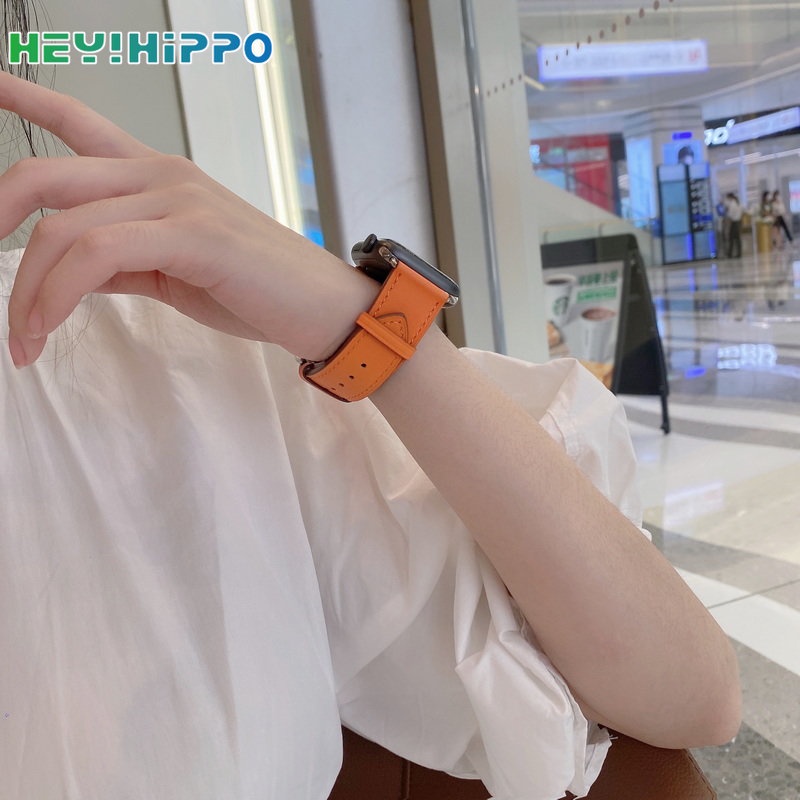 Dây Đeo Bằng Da PU 49mm Màu Tương Phản Cho iwatch ultra 8 se 7 6 5 4 3 45mm 41mm 44mm 40mm 42mm 38mm