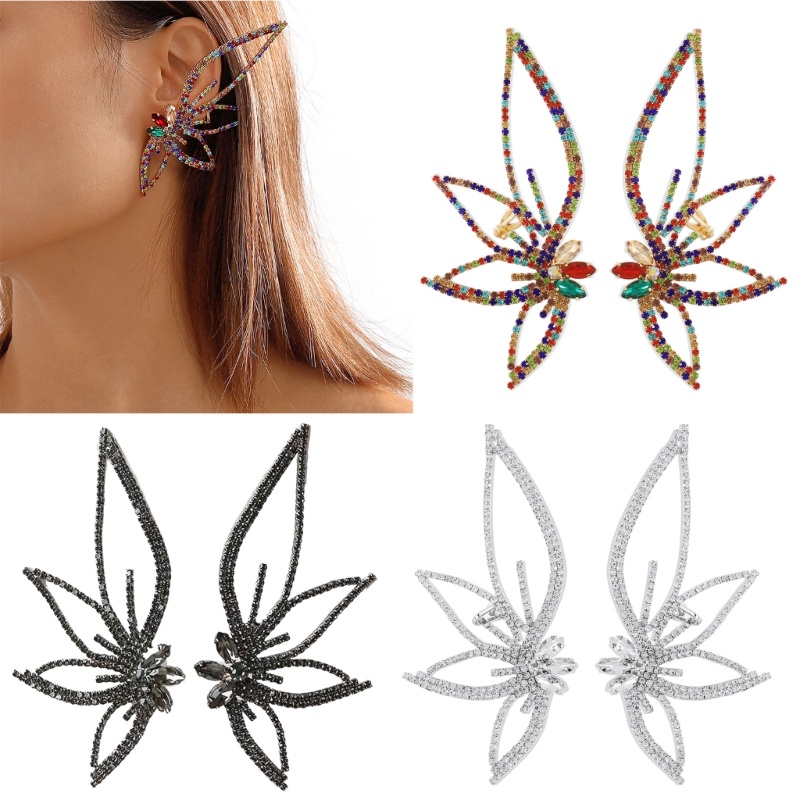 Bông Tai Hình Hoa Đính Pha Lê Thiết Kế Tối Giản