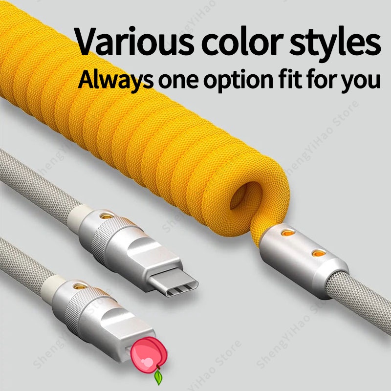 Cáp Sạc Nhanh Type C 120W Dây Bện Hợp Kim Nhôm Dài 2M Cho Samsung iPhone OPPO