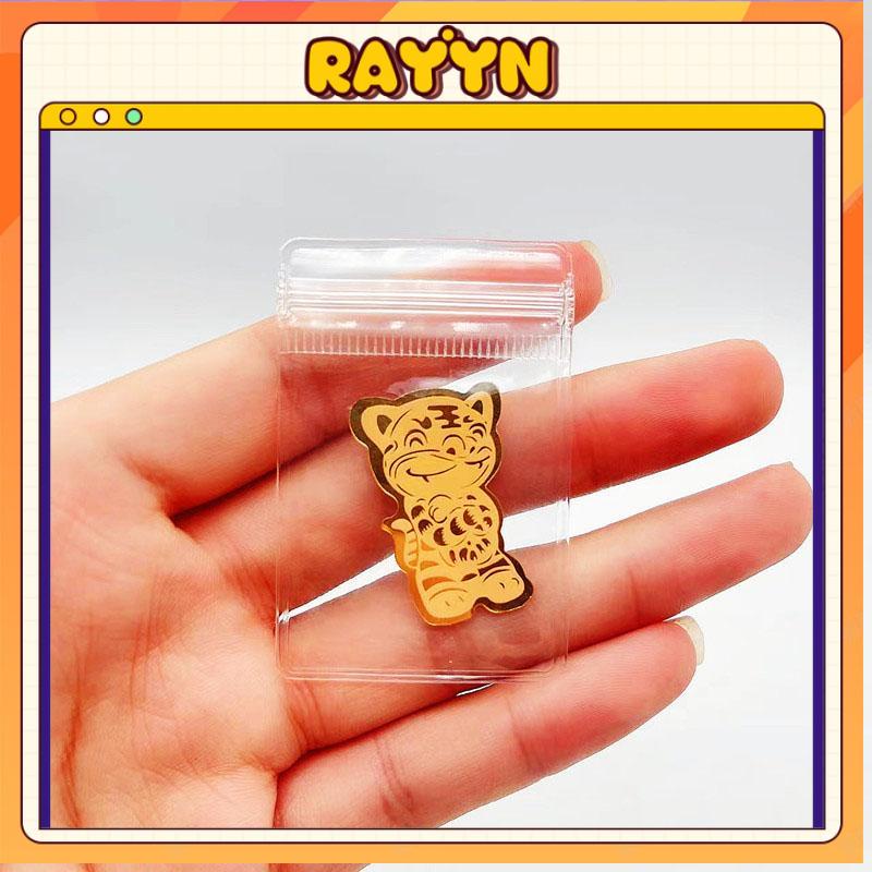 Nhãn dán điện thoại di động năm mới mèo hổ dán hoa văn hai mặt-RA