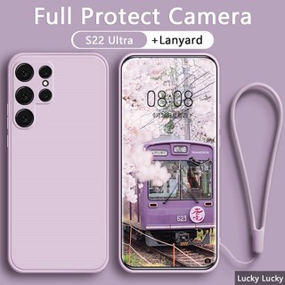 ốp lưng Samsung S22 S21 Ultra Plus điện thoại silicon mỏng có dây che phủ hoàn toàn camera thích hợp cho ốp lưng s22 plus ốp lưng s21 ultra ốp lưng s21 plus