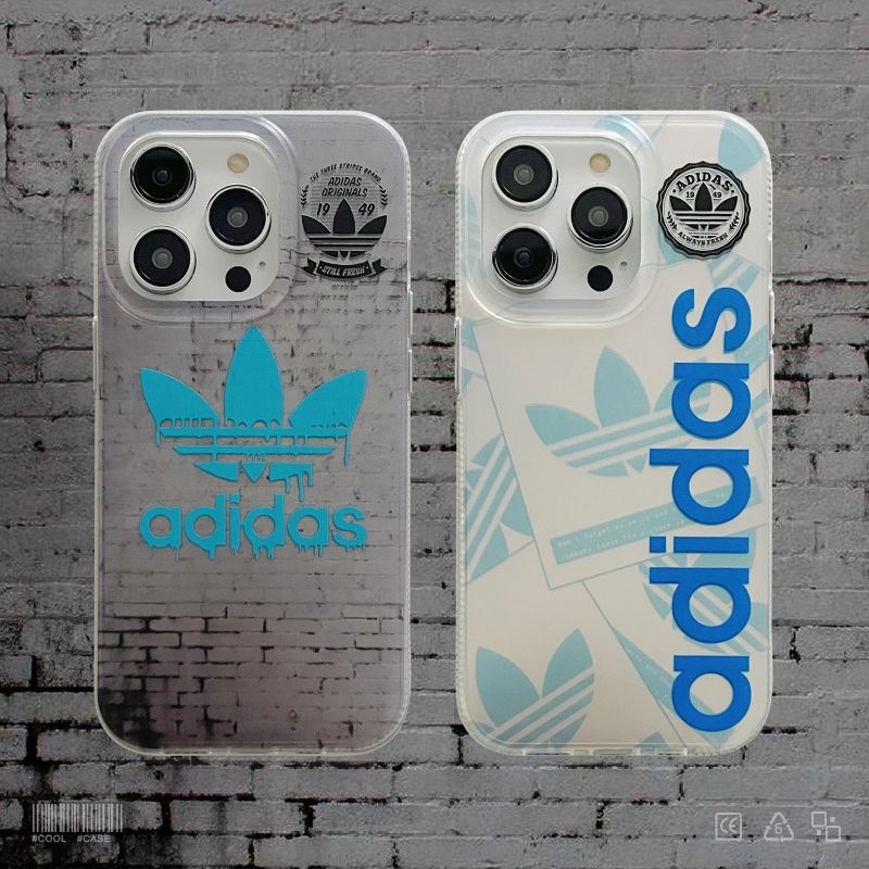 Ốp Điện Thoại Cứng Viền Mạ Bạc In Logo Adidas Cho iPhone 14 / 13 / 12 Pro max / 13Pro / 12Pro / 12 / iPhone 11 / 14 Pro max