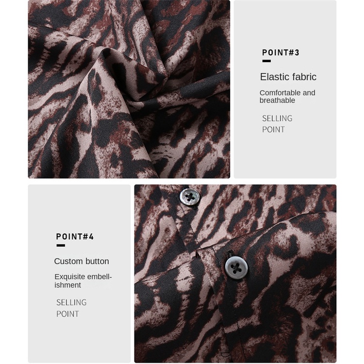 Áo Sơ Mi Nam Dài Tay Họa Tiết Da Báo / Ngựa Vằn Cỡ Lớn Thời Trang Đi Biển