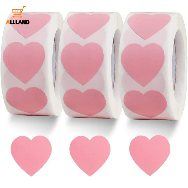 Set 500 Miếng Dán Giấy Hình Trái Tim Màu Hồng / Đen Trang Trí Sổ Tay / Quà Tặng Sinh Nhật