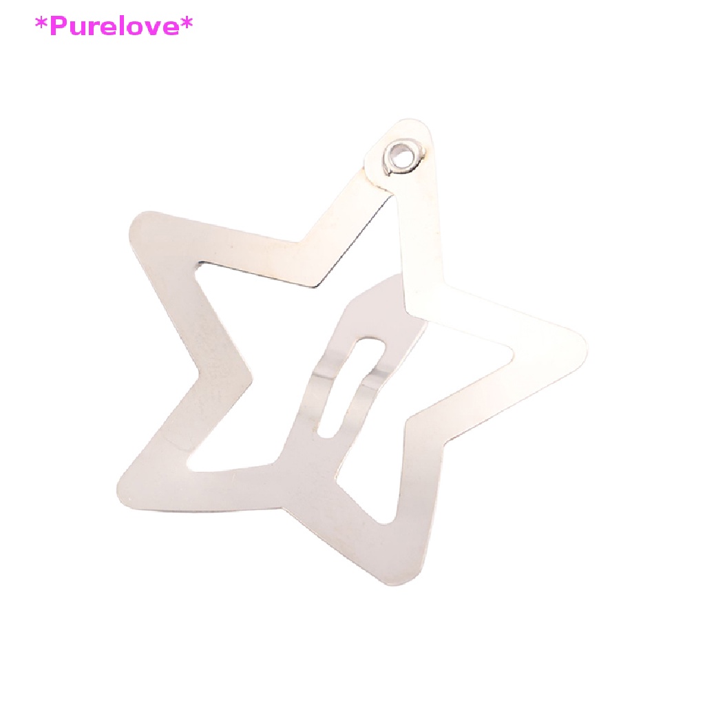 Set 4 Kẹp Tóc BB Hình Ngôi Sao Màu Bạc Đơn Giản Cho Nữ Mới