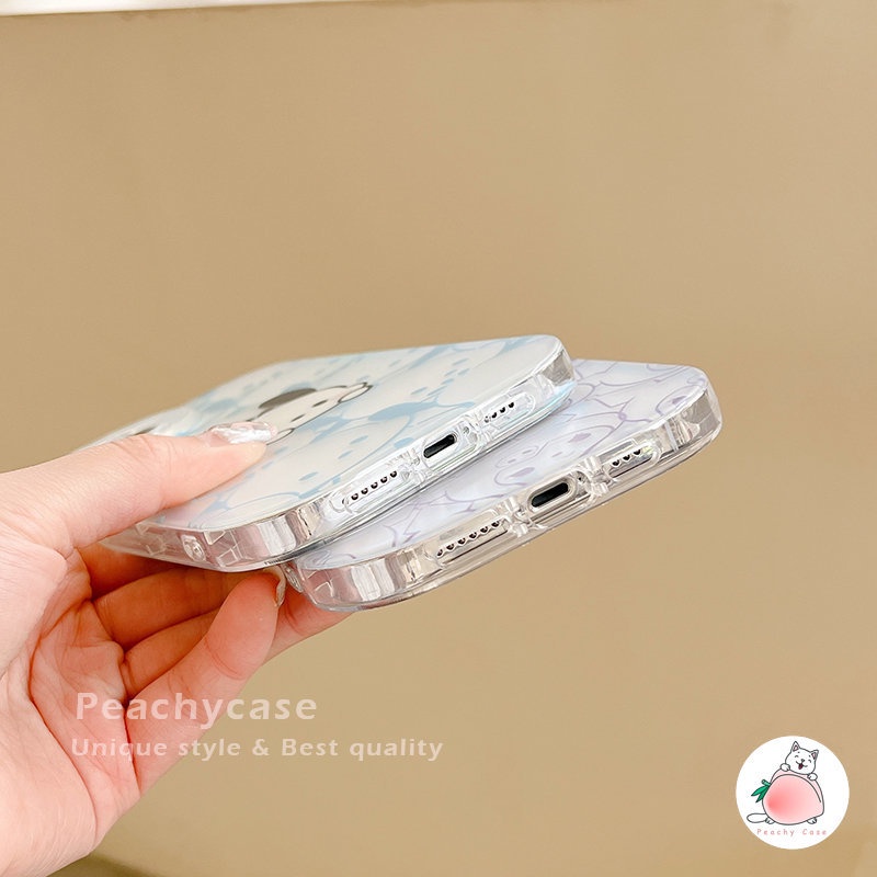 Ốp Điện Thoại TPU Dẻo Màu Laser Họa Tiết Hoạt Hình Chú Chó Dễ Thương Cho iPhone 14 13 12 Pro Max 11