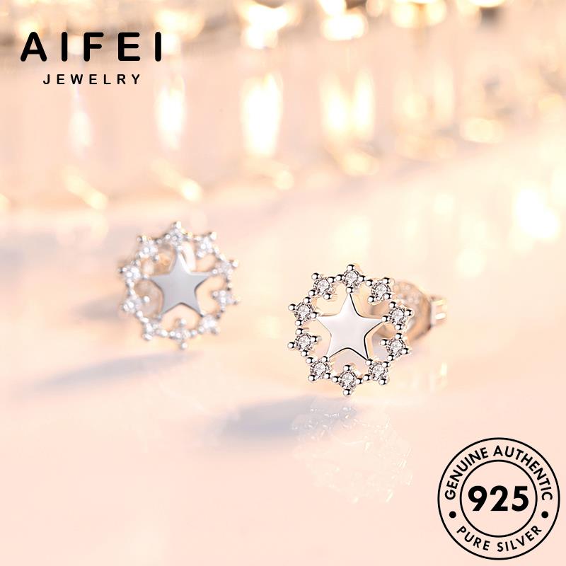 AIFEI JEWELRY Thời bạc ngôi thời kim moissanite phụ tai thật sức vành sao trang 925 khuyên tua trang nguyên bông bản nữ kiện tròn cương thời quốc xỏ hàn E183