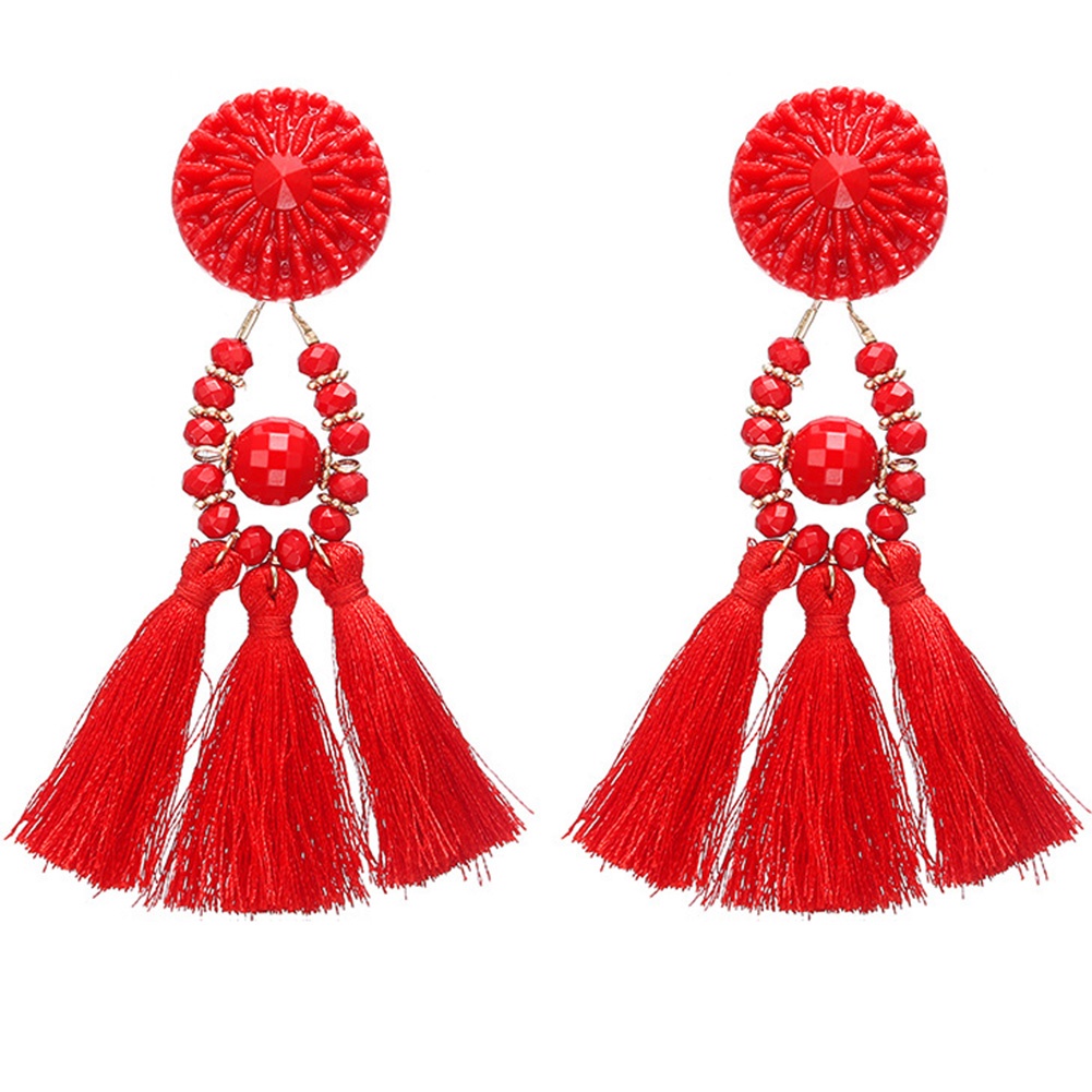 Đôi Khuyên Tai Tua Rua DàI NhiềU MàU ThờI Trang Cho Nữ