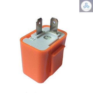 12V 2 Pin Speed Adjustable LED Indicator Flasher Turn Signal Light Relay Resistor Fix Hyper Control Flash for Motorcycle Orange Color