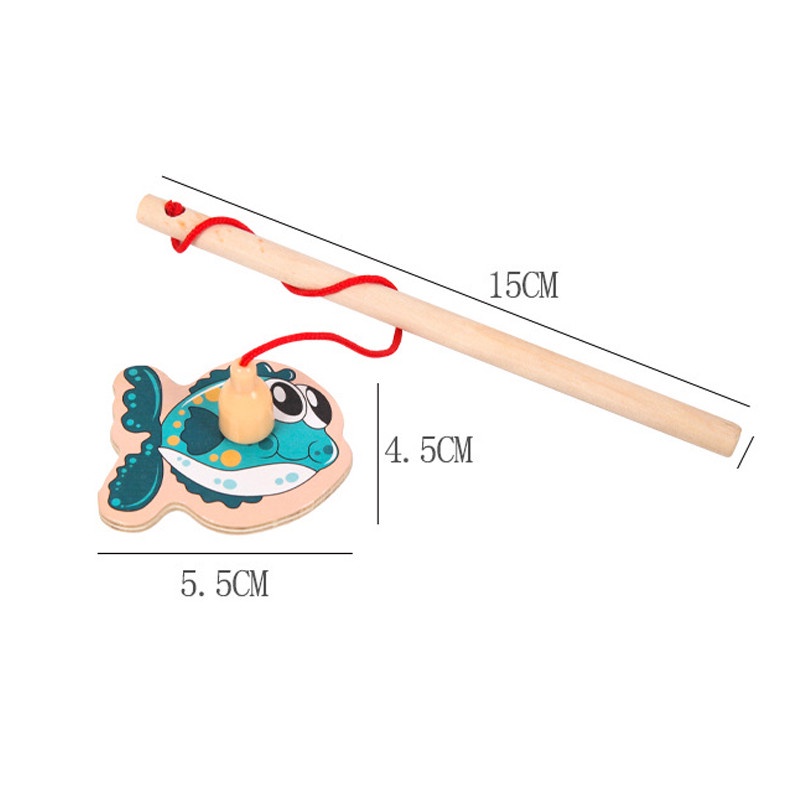 Set 15 / 30 Đồ Chơi Câu Cá Bằng Gỗ Hoạt Hình Cho Trẻ Em