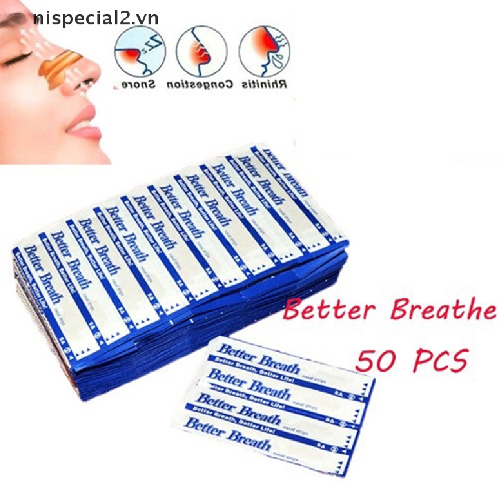 Bộ 50 Miếng Dán Mũi Chống Ngáy Khi Ngủ Tiện Dụng