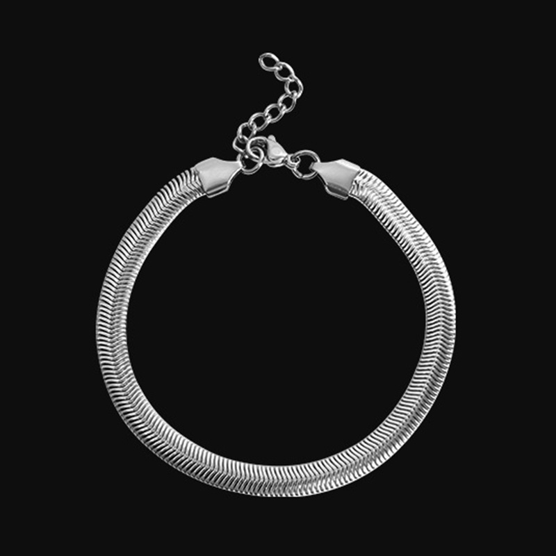 Vòng Tay Thép Titan Hình Xương Rắn Phong Cách Hip Hop Đường Phố Đơn Giản Cho Nam Và Nữ