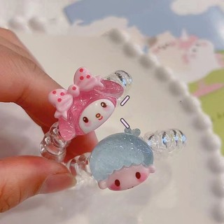 Dây Cột Tóc Co Giãn Hình Hello Kitty / Ếch Dễ Thương Cho Nữ