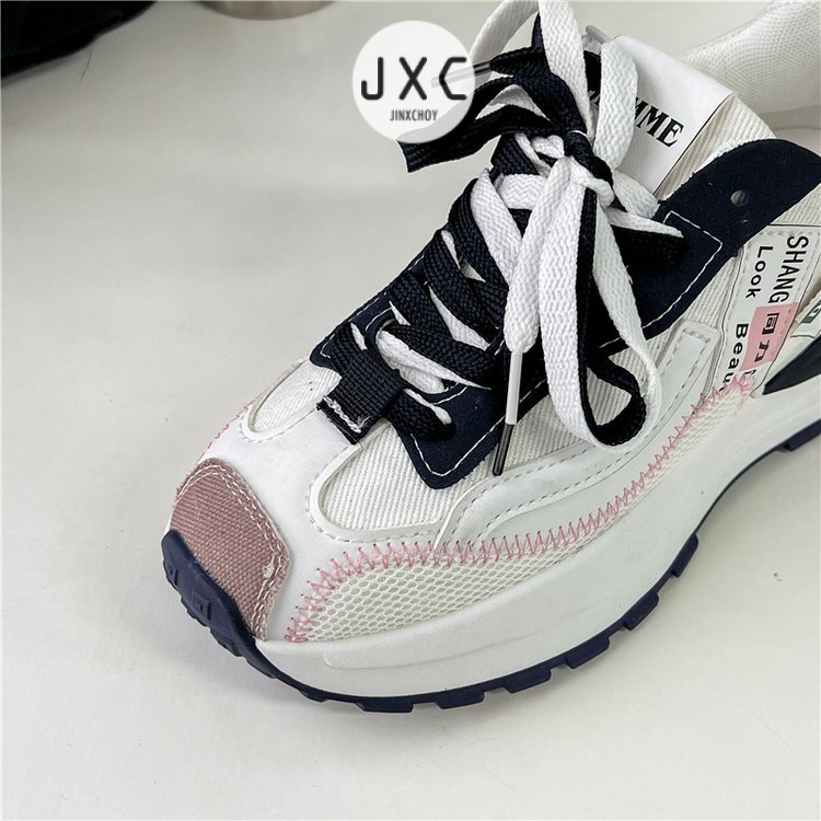 Giày Thể Thao Mũi Tròn Cột Dây Thoáng Khí Trọng Lượng Nhẹ Thời Trang Ulzzang