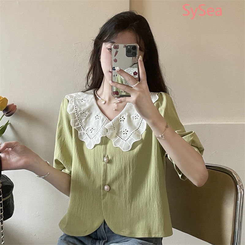 Áo Kiểu Tay Phồng Cổ Búp Bê Thời Trang Mùa Hè Pháp Cho Nữ