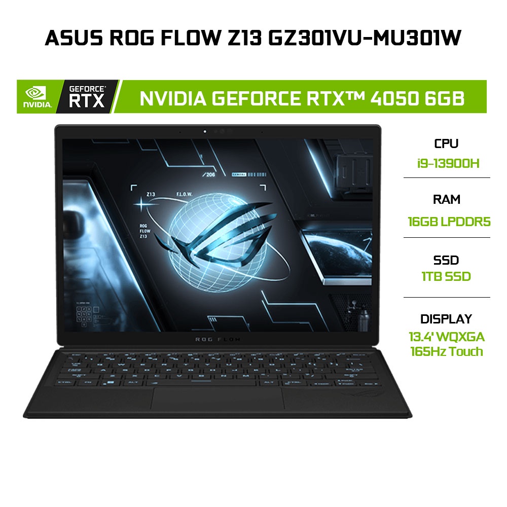 Laptop ASUS ROG Flow Z13 GZ301VU-MU301W i9-13900H16G1TBRTX™ 4050 6G13.4' WQXGA