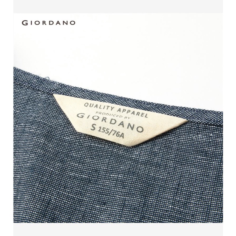 GIORDANO WOMEN Linen cotton ruffle hem short sleeve shirt 05343460