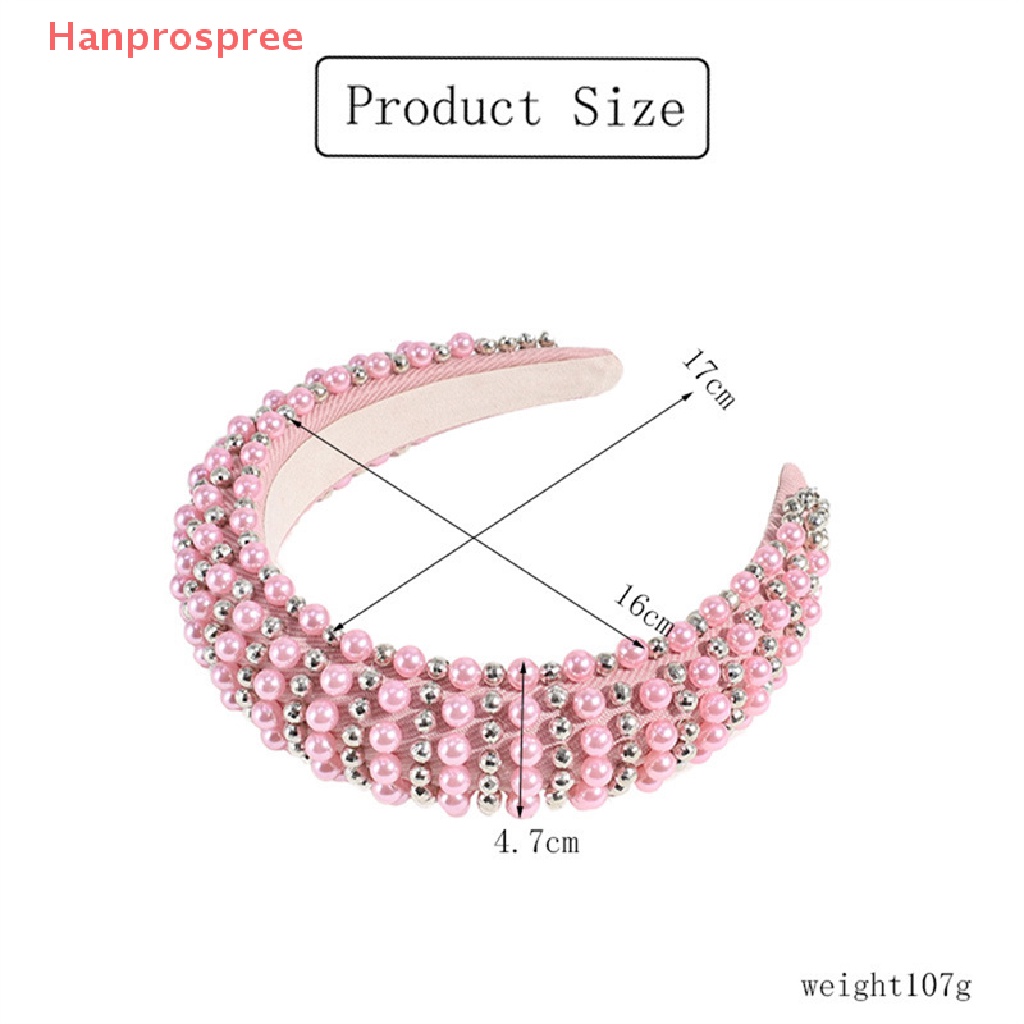 Hanprospree > Băng Đô Cài Tóc Đính Hạt Ngọc Trai Giả Bằng Mút Dày Cao Cấp Handmade Dành Cho Nữ Dự Tiệc