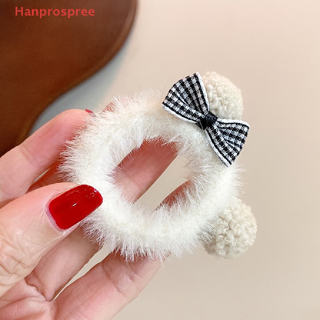 Dây Buộc Tóc Đính Lông Giả Hình Gấu Dễ Thương Cho Nữ