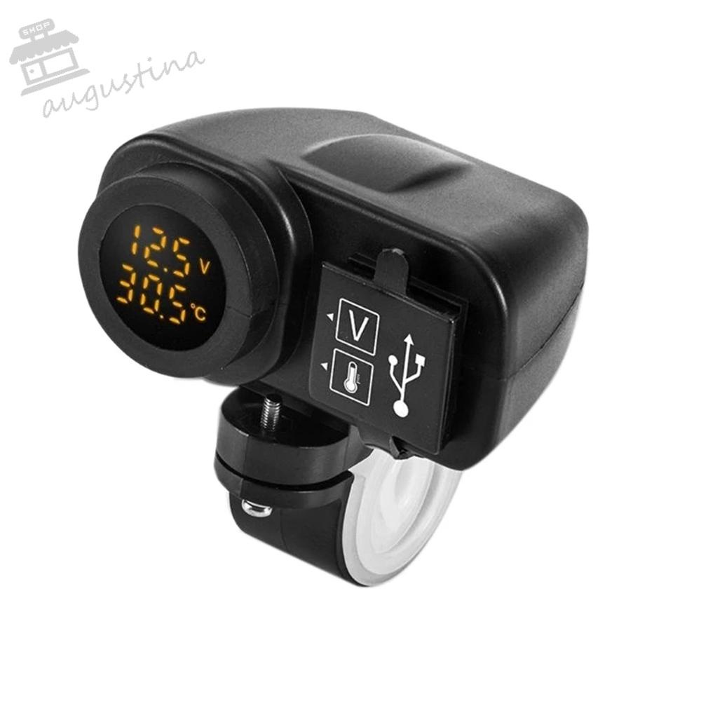 Sạc nhanh USB có vôn kế DC12V cho điện thoại và xe mô tô