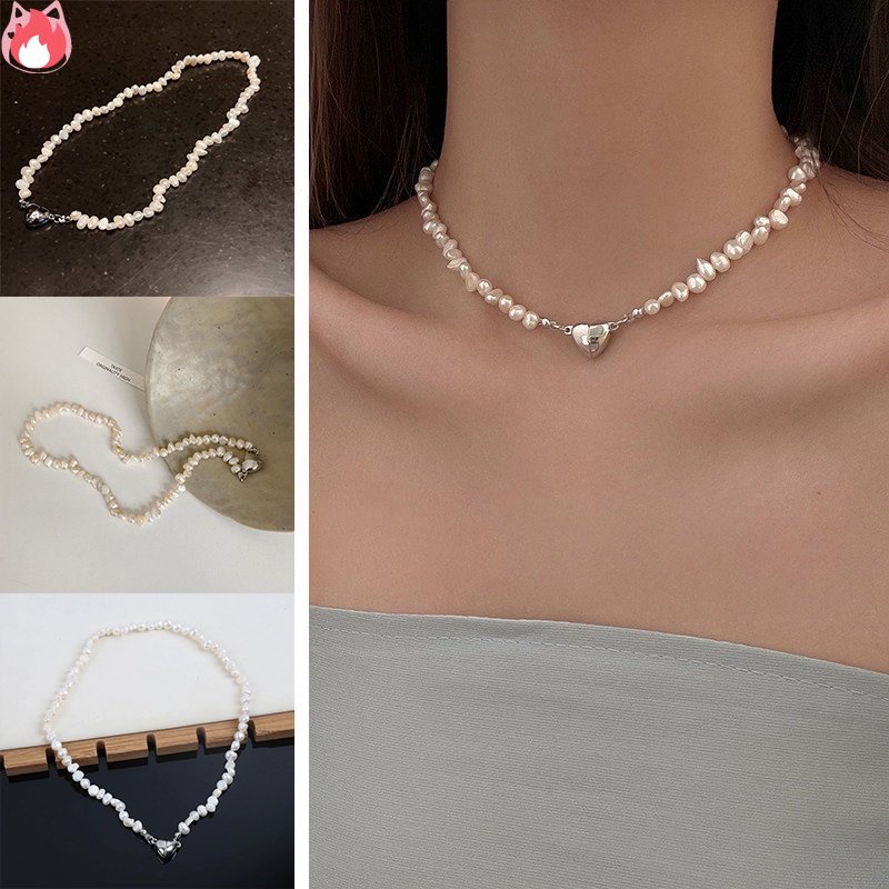 Vòng cổ Ngọc Trai Baroque Hình Trái Tim Đa Năng Cho Nữ HGF RYVN