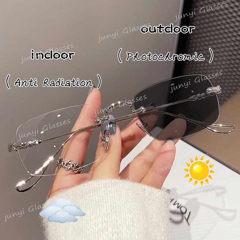 Kính Chống Tia UV Không Gọng 2 Trong 1 Dùng Để Bảo Vệ Mắt Khỏi Ánh Sáng Xanh