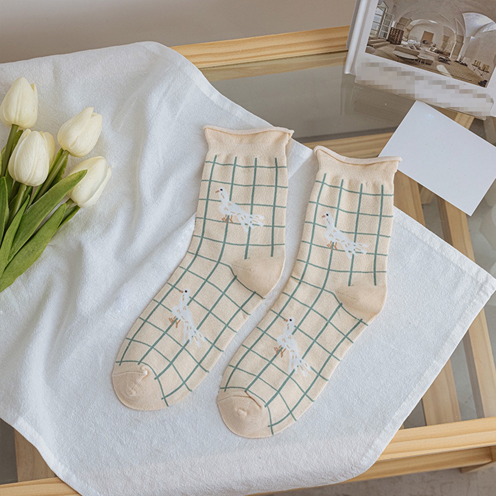 Vớ Mỏng Cổ Trung Họa Tiết Hoa Phong Cách Xuân Hè Cổ Điển Cho Nữ