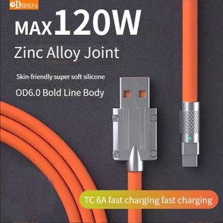 Super Fast Charge Cables 120W 6A Lighting/Type C Liquid Silicone Cable Quick Charge Micro USB Cable