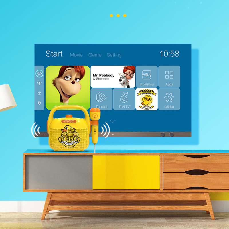 Đồ Chơi Loa Hát Karaoke Mini Hình Vịt Dễ Thương Cho Bé