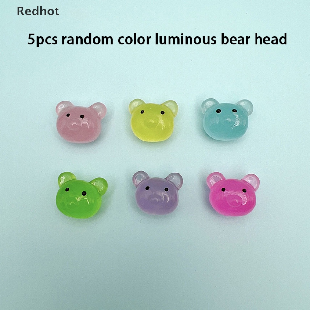 Bộ 5 Tượng Gấu Hoạt Hình Bằng Nhựa Resin Phát Sáng Dễ Thương Trang Trí Tiểu Cảnh