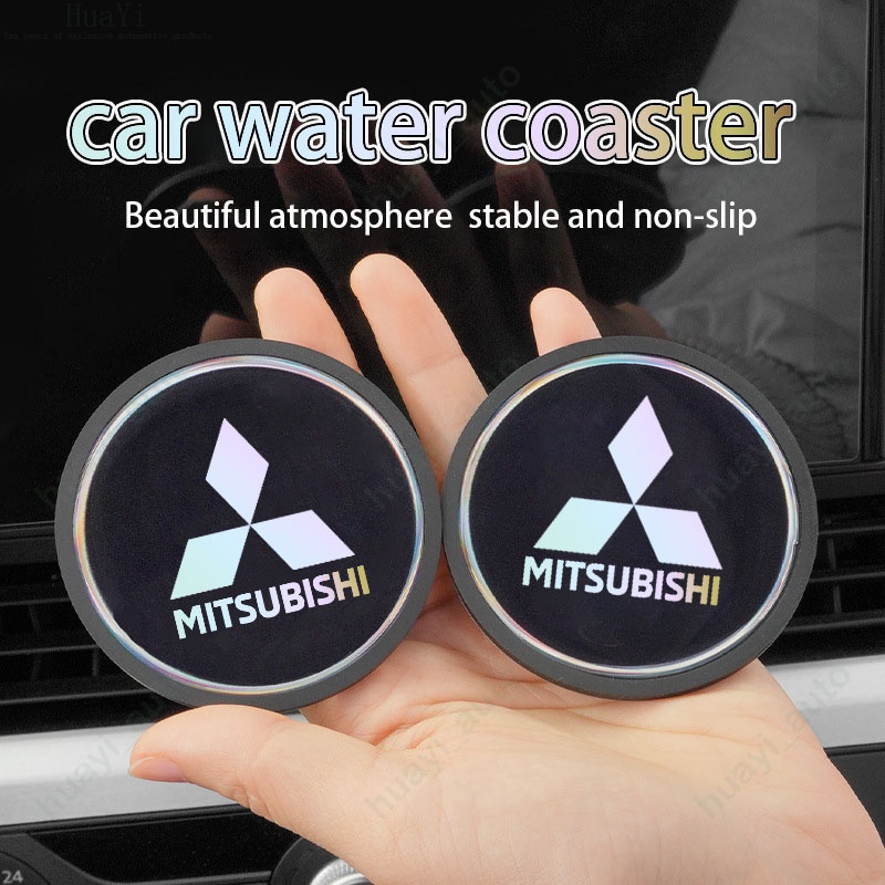 Đế Lót Ly Bằng Silicon Màu Laser Cho Mitsubishi Xpander Delica Pajero Sport L200 Fuso Eclipse Cross Attrage Mirage