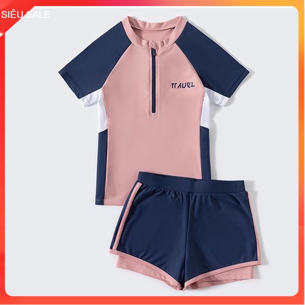 Đồ tắm biển bé gái size đại 4-12 tuổi rời kiểu chân váy, Bộ bơi cho bé cao cấp vải co giãn cực tốt