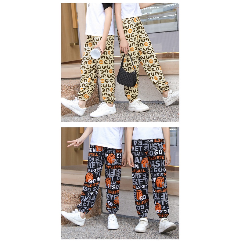 Quần Dài Vải Cotton Lụa Dáng Rộng 90-150cm Chống Muỗi Dành Cho Bé Trai Gái