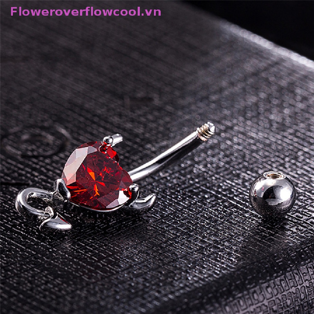 Khuyên RốN HìNh Tim ĐíNh Đá Xinh XắN
