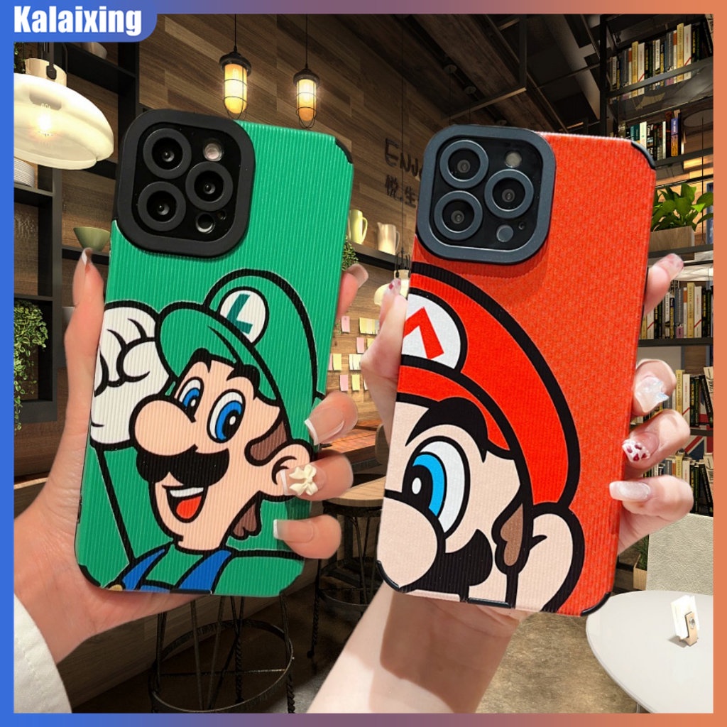 Ốp Điện Thoại Da Mềm In Hình Mario Cho iPhone 14 13 12 11 Pro Max X XR Xs Max 7 / 8 Plus