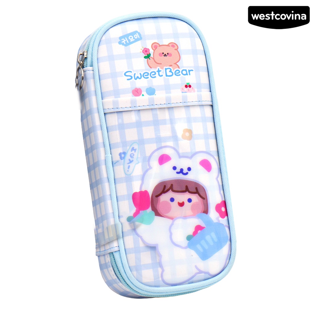 [COD]♪Túi Đựng Bút Nhiều Ngăn Sức Chứa Lớn Họa Tiết Hoạt Hình Xinh Xắn