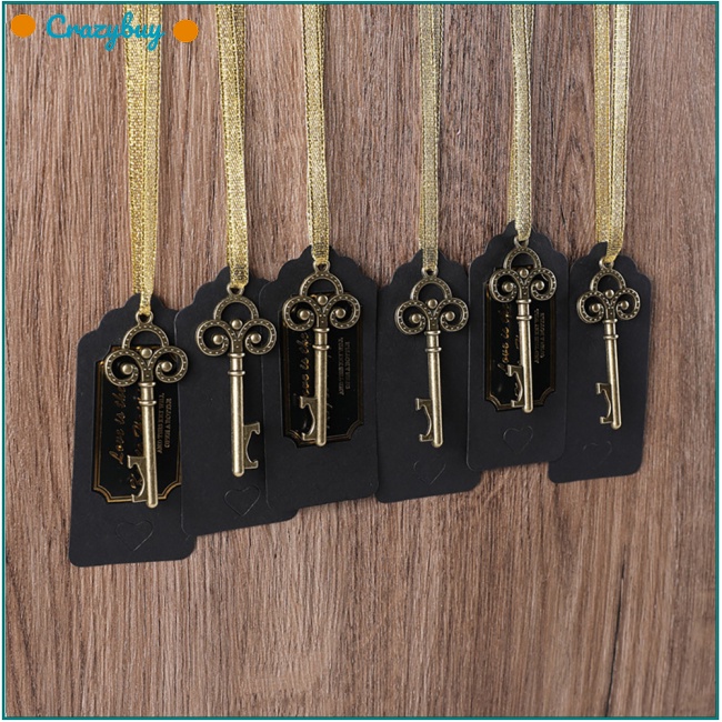 Cr Set 50 Chìa Khóa Mở Nắp Chai Kèm Thẻ Escort Ruy Băng Trang Trí Tiệc Cưới